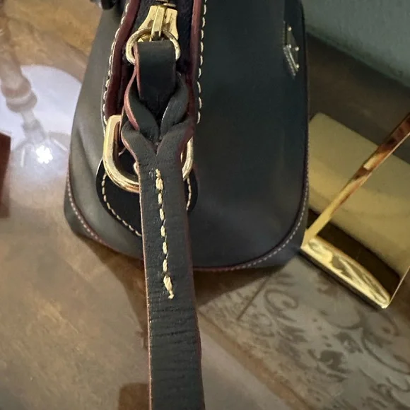 Dooney & Bourke Navy Leather Satchel - Picture 6 of 16